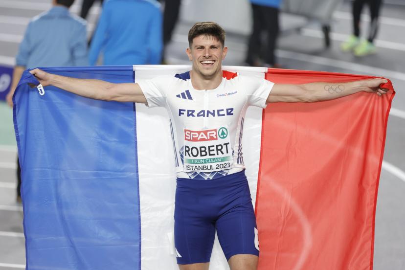 Benjamin Robert, Vice-Champion d'Europe 2023 du 800 m en salle à Istanbul.