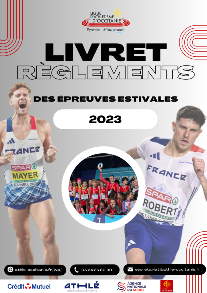 Livret des règlement des épreuves Estivales d'athlétisme 2023 en Occitanie