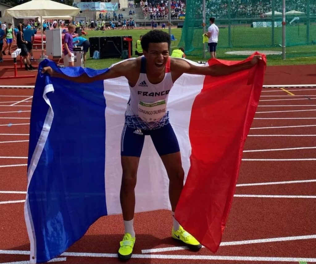 Samuel Conjungo avec le drapeau français