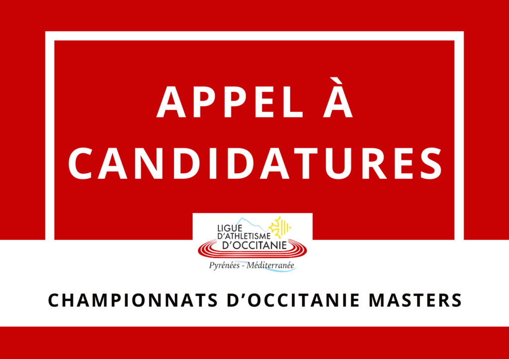 Appel à candidatures Championnats d'Occitanie Masters
