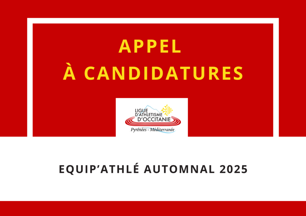 Appel à candidatures équip athlé automnal 2025