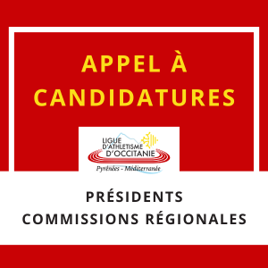 Appel à candidatures Présidents Commissions Régionales